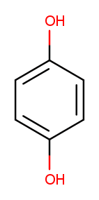 Chemistry drawing of the Hydroquinone molecule