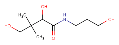 chemistry diagram of a Panthenol molecule